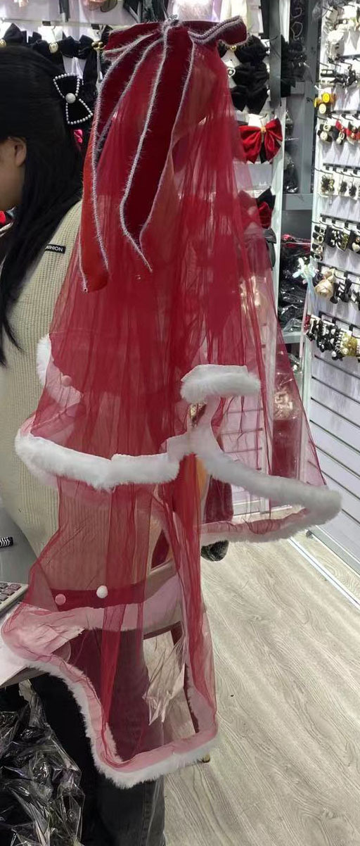 El otoño y el Invierno de Navidad velo terciopelo rojo arco blanco fiesta fotos accesorios para el cabello escapar princesa tocado