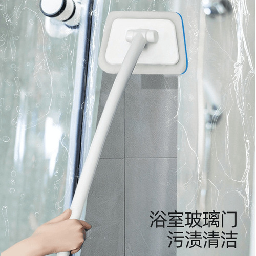Bathroom multifunctional wall cleaning brush Household long handle replaceable head bathtub brush Tile window glass sponge brush