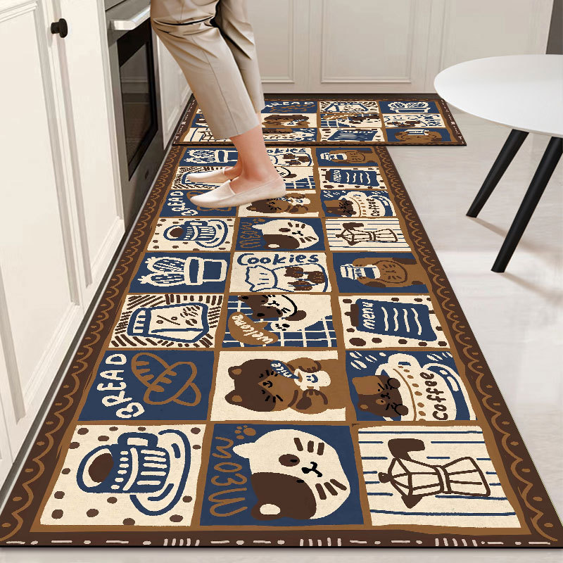 Alfombra de dibujos animados para las cuatro estaciones, lavable a máquina, alfombra de cocina, alfombra de baño, alfombra de entrada, alfombra resistente a las manchas, alfombra de entrada, alfombra para puerta, transfronteriza