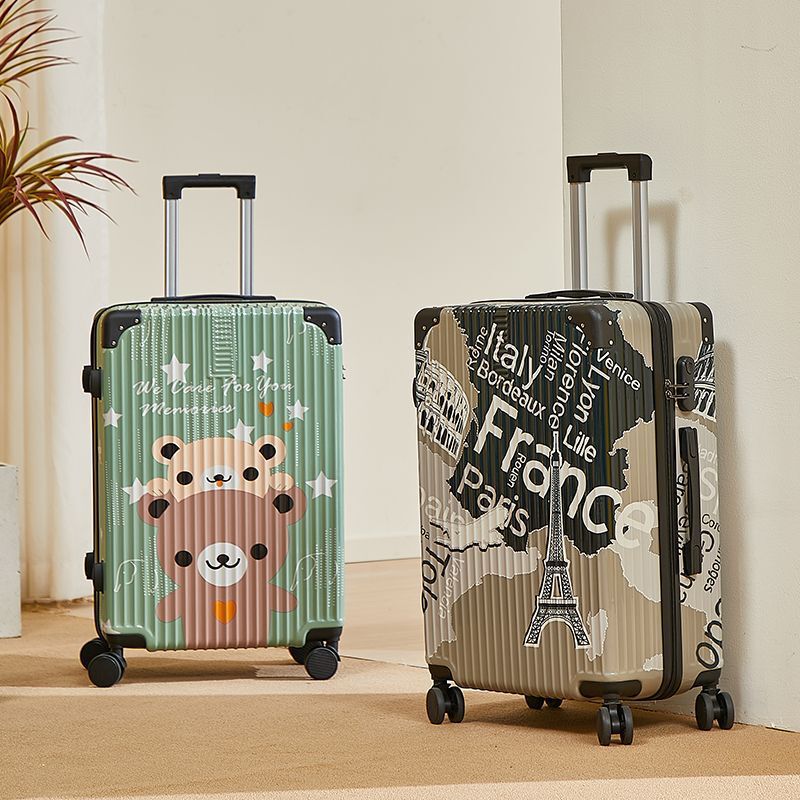 2025 new thick hard shell can be boarded trolley case painted travel student luggage free shipping wide rod luggage