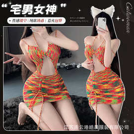 林林婷情趣内衣挑逗露背毛衣性感激情套装免脱小胸制服睡衣装2832