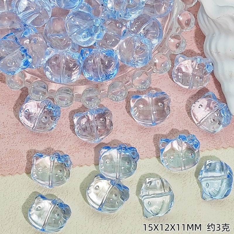 卸売ガラス KT 猫ヘッドストレートホール子猫ガラスルースビーズ手作り DIY ブレスレットネックレスジュエリーアクセサリー材料|undefined