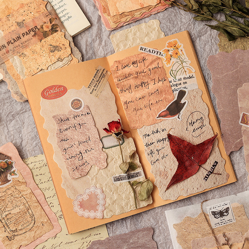 Papel de cuentas de mano antigua de vidana verde DIY material de decoración paisajística material no adhesivo de notas de cuentas de mano