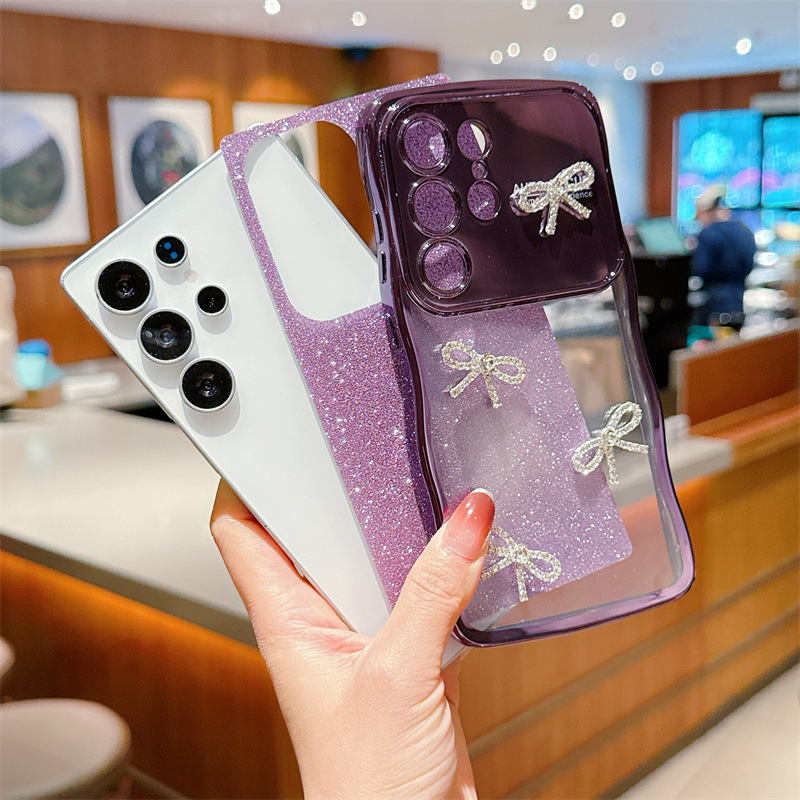 High-End Wave Pattern Suitable for Samsung S26Ultra All-Inclusive Phone Case with Rhinestone Butterfly Design, S25/S26P Anti-Drop Case High-End Wave Pattern Suitable for Samsung S26Ultra All-Inclusive Phone Case with Rhinestone Butterfly Design, S25/S26P Anti-Drop Case