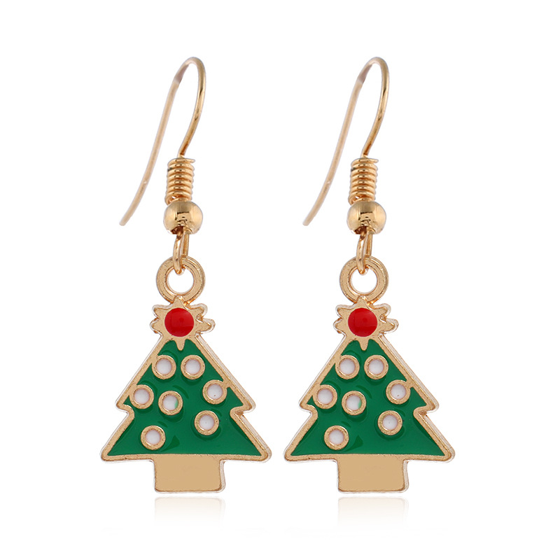 Moda Árbol De Navidad Papá Noel Aleación Enchapado Mujeres Pendientes De Gota 1 Par display picture 7