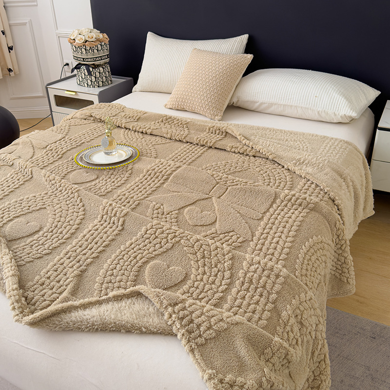 2025 nueva capacidad de funcionamiento Manta de jacquard de terciopelo de algodón Shu de doble cara Manta de sofá suave y agradable para la piel Manta de siesta de oficina con cubierta de aire acondicionado