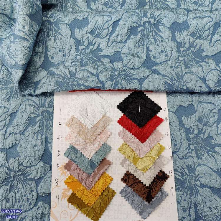 H-9071C#涤纶百合花提花 通知女装连衣裙舞台戏服服饰DIY手作布料