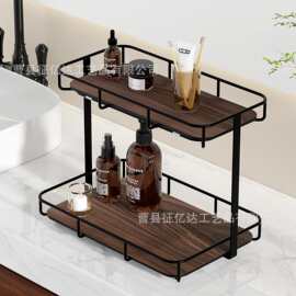 铁木桌面收纳架厨房调料罐餐具整理架浴室洗漱台精油水乳置物架