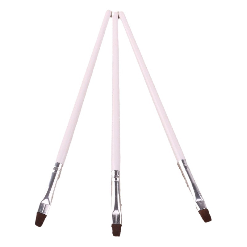 Nail Art Pen White Handle Phototherapy Pen Single Flat Head Set Painting Pen Liner Pen Carving Painting Carving Pen