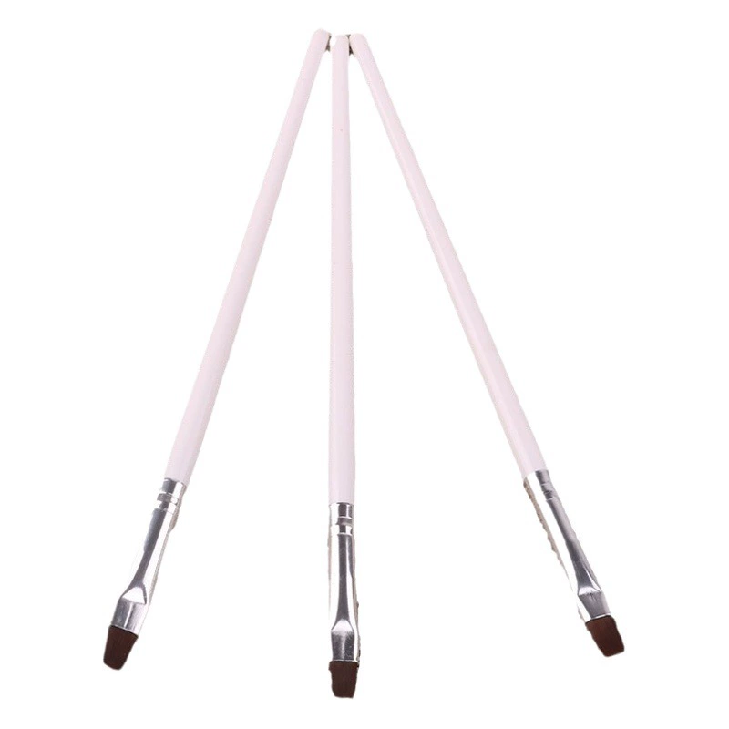 Ручка для нейл-арта с белой ручкой, фототерапевтическая ручка, набор с плоским наконечником, ручка для рисования, лайнер, ручка для резьбы и декорирования ногтей