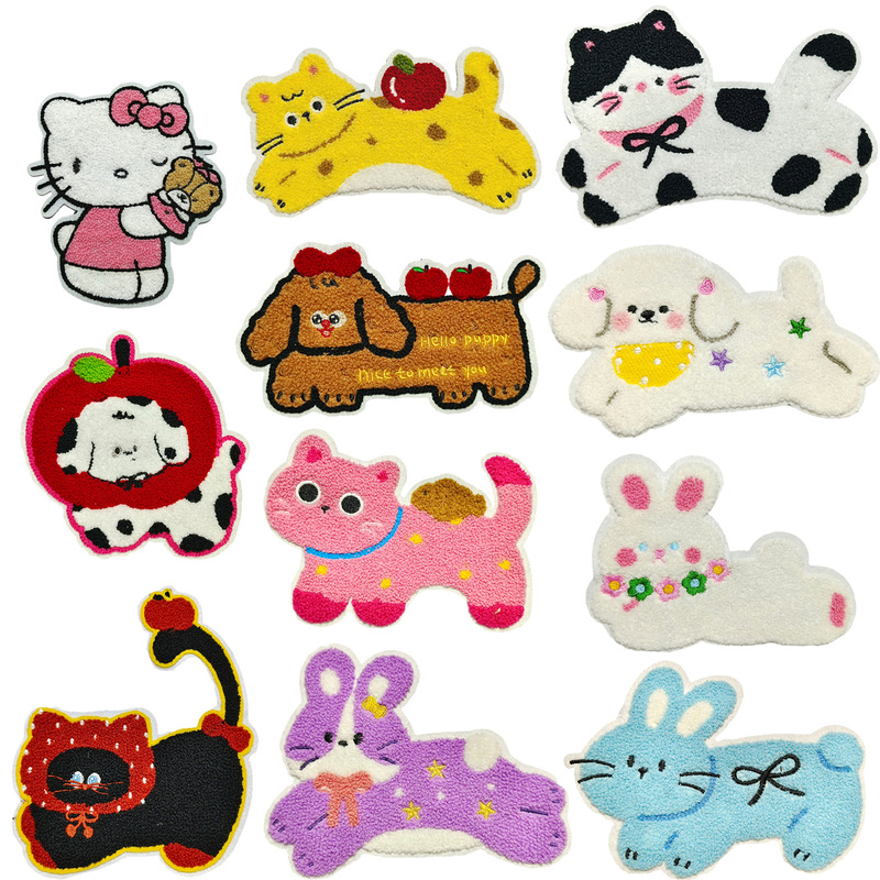 new cartoon computer embroidery towel embroidery kitten puppy cloth stickers clothing accessories luggage accessories diy patch