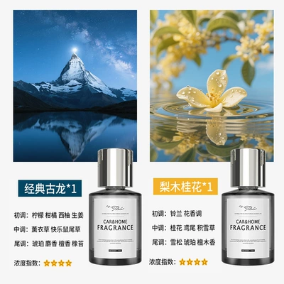 Car Perfume Aromatherapy, Silver Meizu Light Fragrance - meizu-2-bottles-cologne-osmanthus