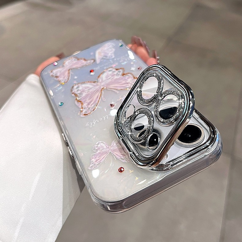 Patrón de concha de mariposa degradado ins de alto valor para iphone15 Apple 16ProMax funda para teléfono móvil soporte 14P