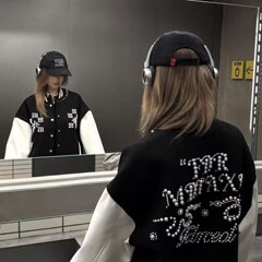 国潮牌蛇年限定珍珠棒球服外套男女秋季美式高街休闲情侣夹克上衣
