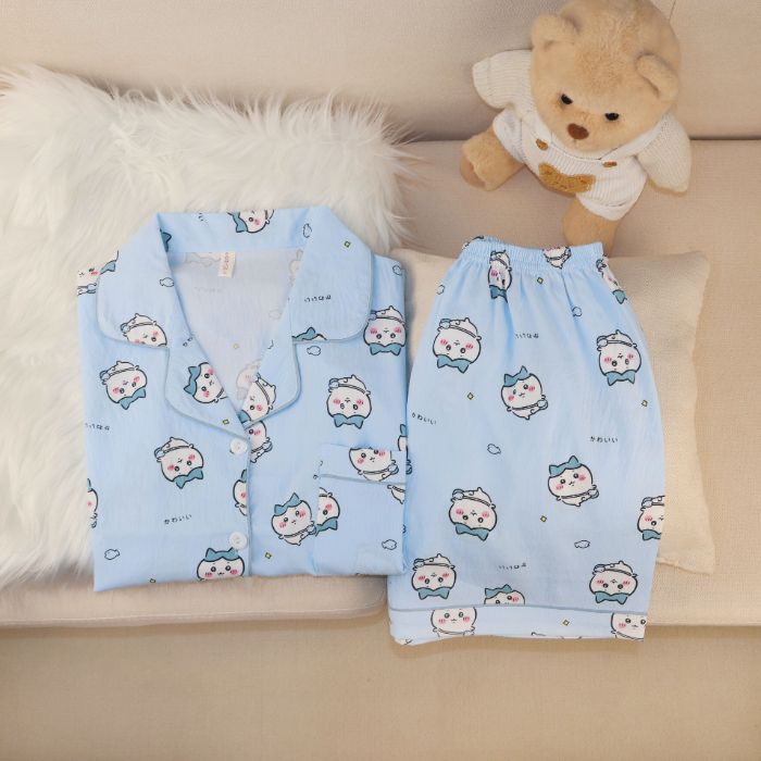 Venta al por mayor transfronteriza nube de algodón 120G estilo caliente pijamas mujeres verano dulces pantalones cortos de manga corta dibujos animados ropa para el hogar traje