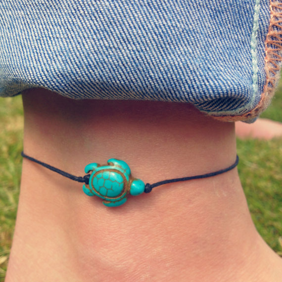 Retro Tortoise Turquoise Women's Anklet display picture 1