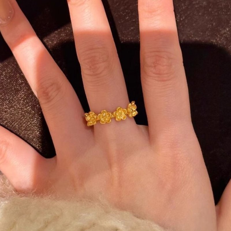 Anello da donna con fiore di osmanto, stile retrò vintage, leggero e pesante, per autunno e inverno, temperamento fresco e semplice._voghion.com