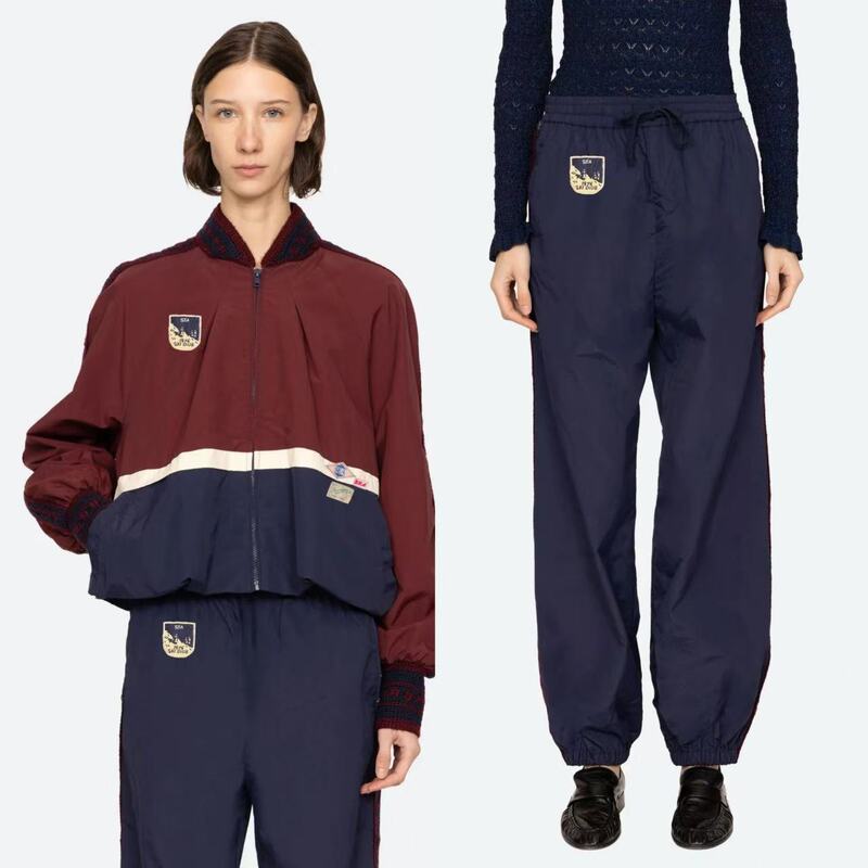 French Suit 2025 Autumn and Winter Hand-Crocheted Lace Splicing Jacket Windproof Top Casual Pants Suit