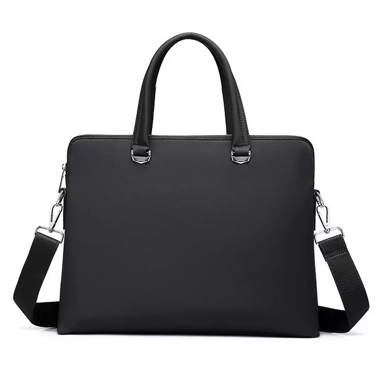 男士定型公文包大容量横版电脑包A4资料会议手提袋商务单肩斜挎包