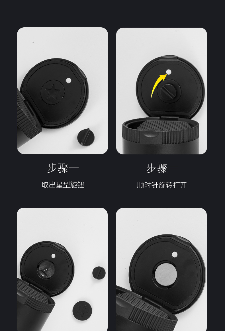 Creative car ashtray aluminum alloy inner container with lid anti-fly ash with LED lights car ashtray ash storage