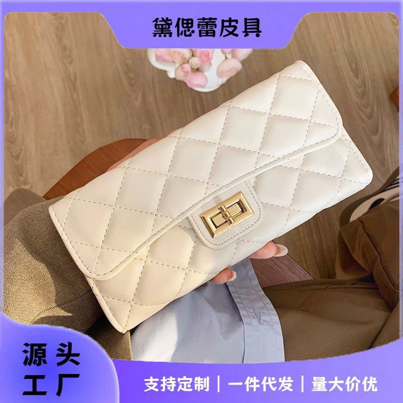 Light Luxury Cross-Border Women's Wallet Rhombus Solid Color Simple 80% off Clutch Women's High-End Long Wallet in Stock Women Light Luxury Cross-Border Women's Wallet Rhombus Solid Color Simple 80% off Clutch Women's High-End Long Wallet in Stock Women