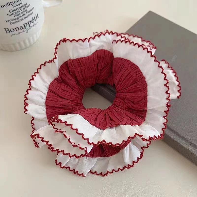 Lazo para el cabello de intestino grueso de encaje de alta calidad de Corea del Sur, flor para la cabeza duradera de todo fósforo, banda de goma de alta elasticidad, bufanda cuadrada, cuerda para el cabello