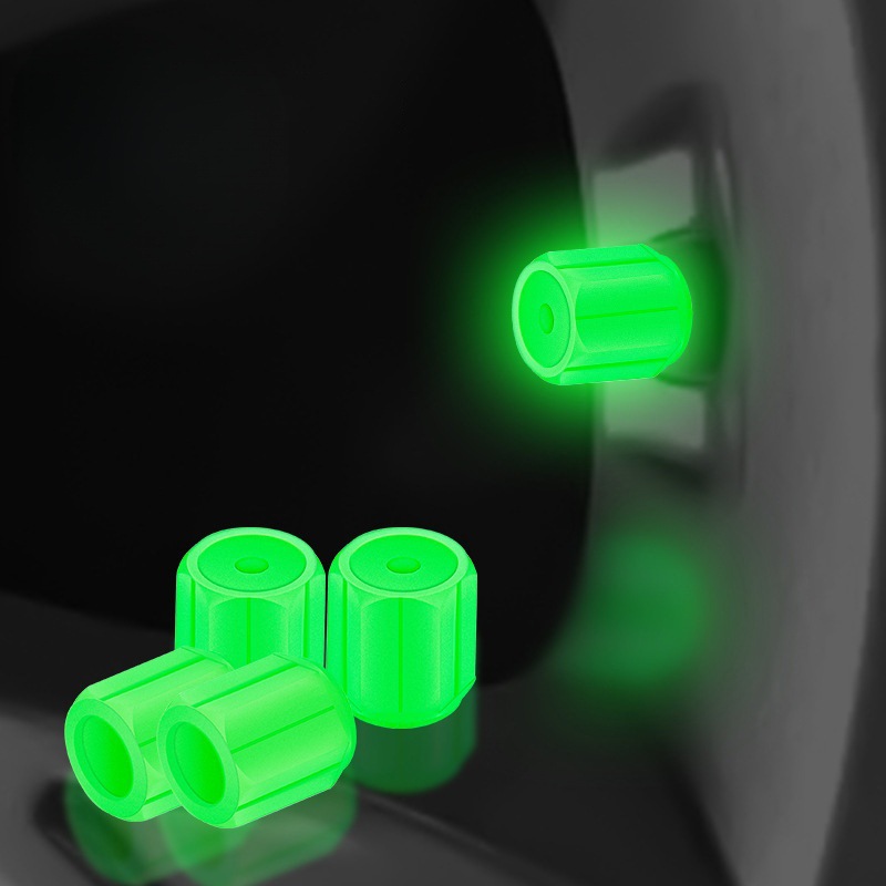 New Glow Dark Car Tire Valve Cap 4-Piece Set of Luminous Car Tire Valve Caps