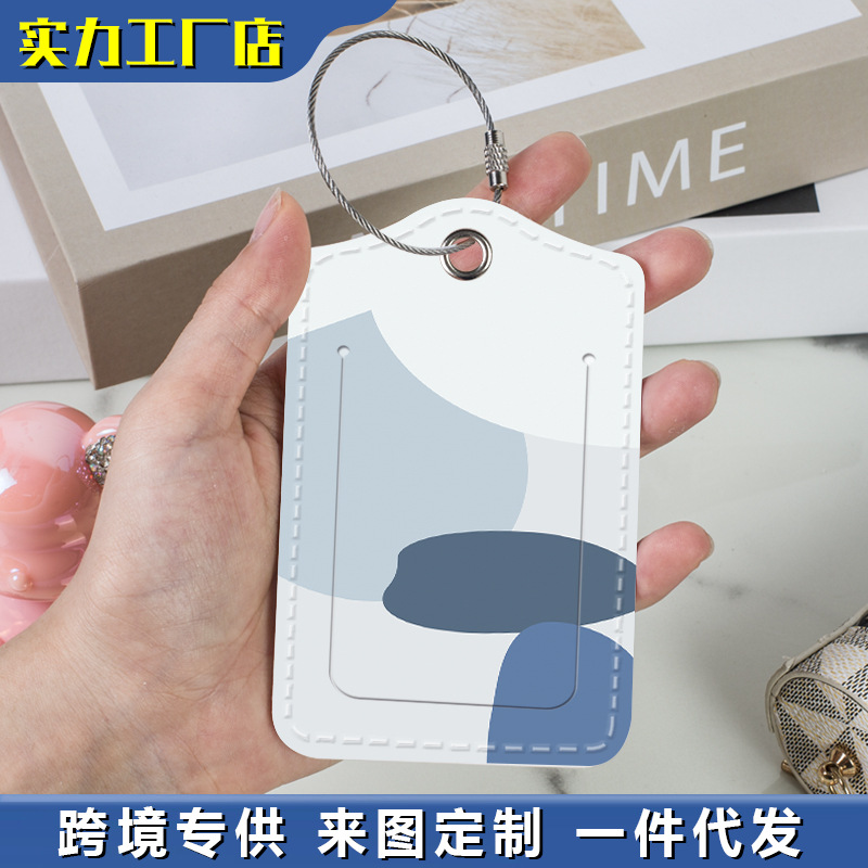 Patterned luggage tags, leather PU luggage tags, airplane check-in passes, luggage labels, and hang tags.