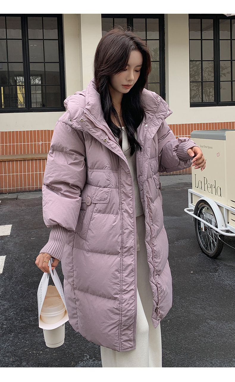 Damen Daunenmantel Winter Lang Mit Kapuze Warm Oversize Stil_voghion.com