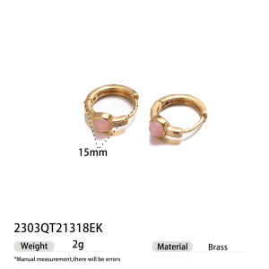 Transfronterizos europeos y estadounidenses ins viento TK venta caliente universal nicho de piedra natural simple primavera y verano pendientes de orejas pequeñas pendientes de orejas mujeres