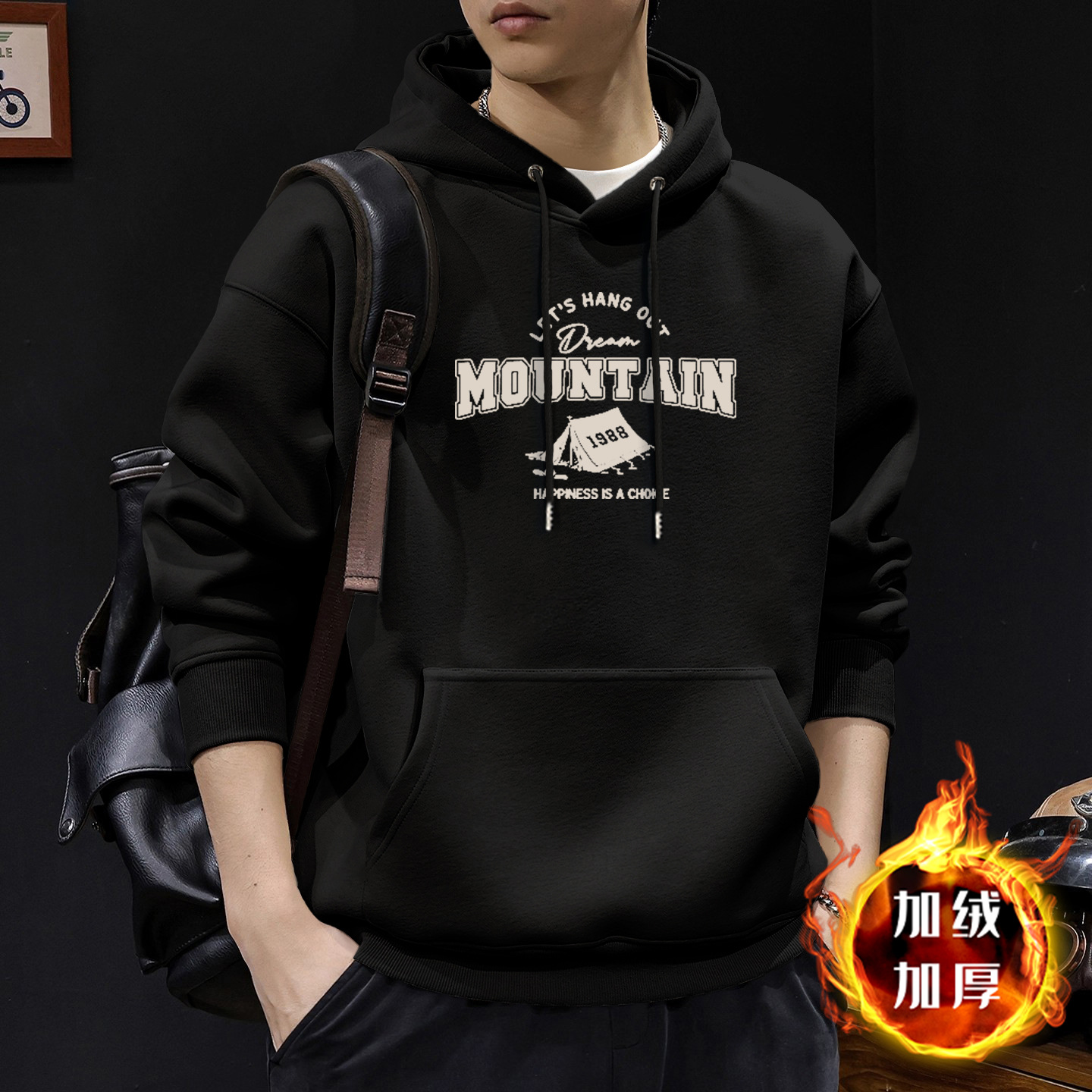 Pesado chaqueta con capuzas de otoño para hombres adolescentes nuevos chaquetas estadounidenses de alta calidad in-sizes casuales y camisa de lana