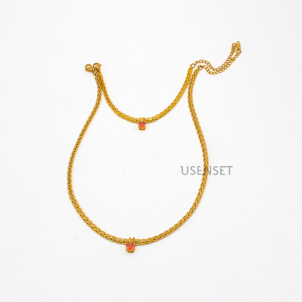 Fashion Flower Copper Chain Pendant Necklace 1 Piece