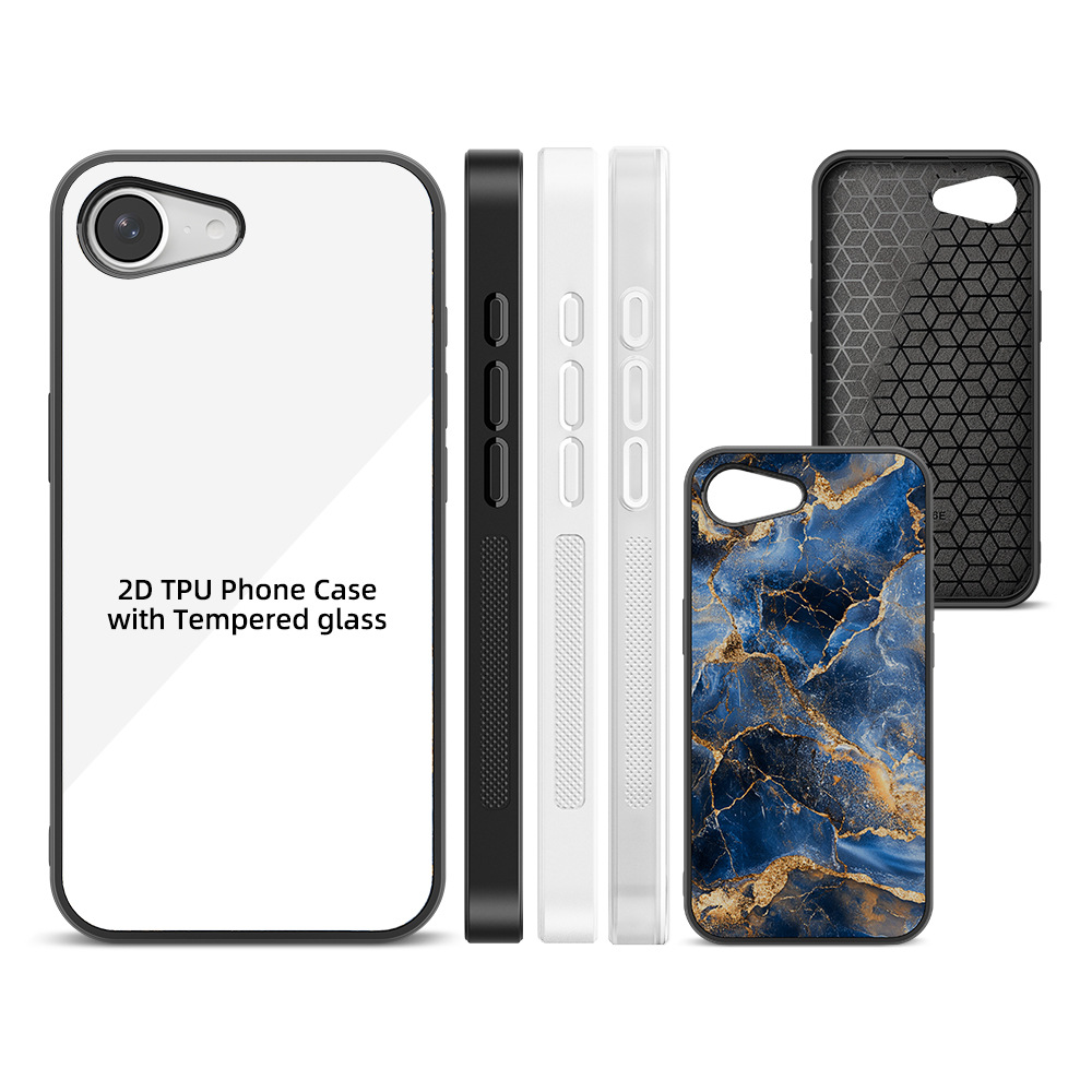 Adecuado para Phone16 E transferencia de calor Apple 15 carcasa del teléfono TPU vidrio sublimación material en blanco