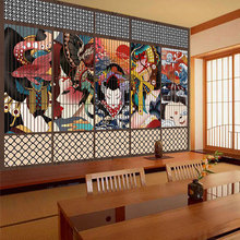 日式和风海浪浮世绘墙布榻榻米居酒屋背景墙壁纸日本料理寿司壁画