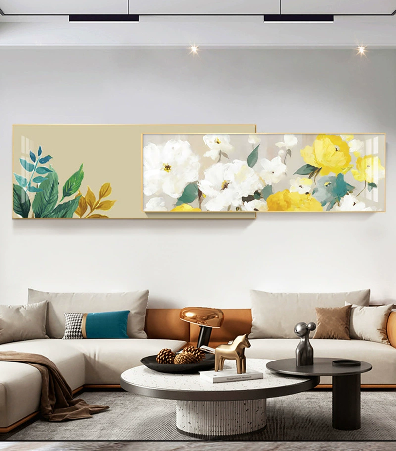Современный американский living room диван фоновая стена украшение картина высокий уровень чувствительности фреска простой маленький свежий цветок баннер висит картина