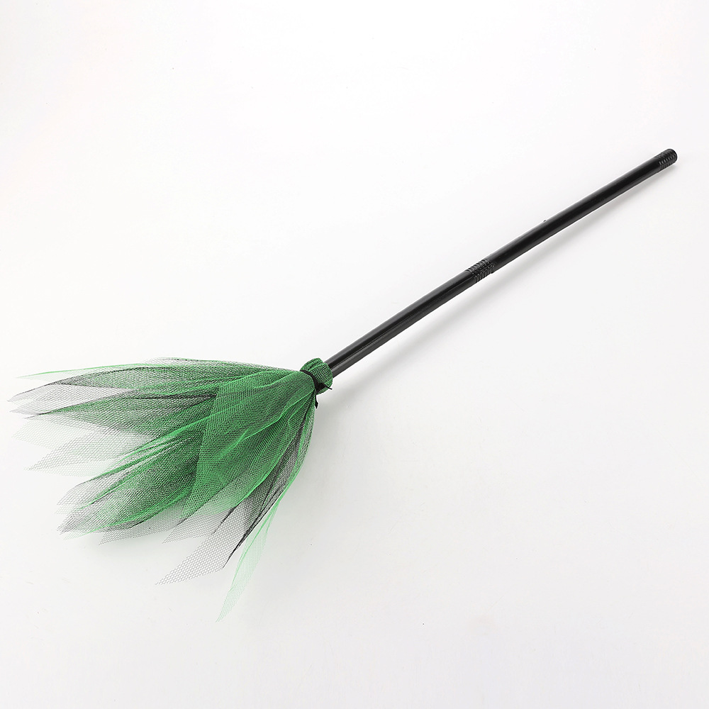 Green and black hard mesh broom.