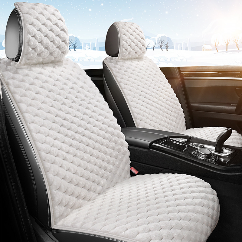 Cojín de peluche de automóvil comercio exterior ventas calientes cojín de asiento de automóvil de invierno imitación de cojín de cabello de conejo cojín de conductor image 1