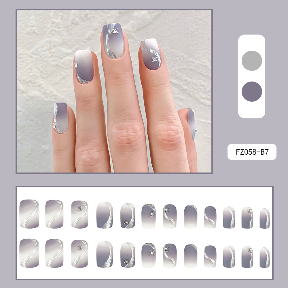 Uñas postizas 3D estéreo blanqueadoras, muy vendidas, piezas de arte de uñas portátiles transfronterizas, pegatinas de uñas sencillas con un toque de alta gama, venta al por mayor