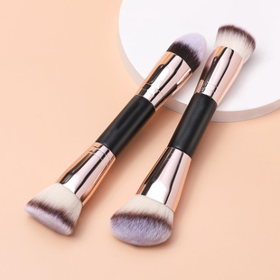 Cross-border exclusive for double-head foundation blush brush single three-color soft hair beauty tool makeup nasal shadow brush makeup brush