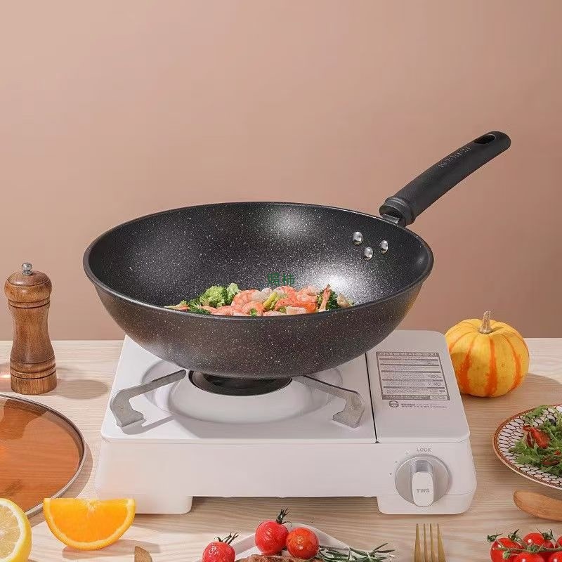 Arroz de arroz de arroz de piedra olla antiadherente olla de hierro olla multifuncional olla de frita de verduras olla electromagnética olla de cocina de gas doméstica olla adecuada