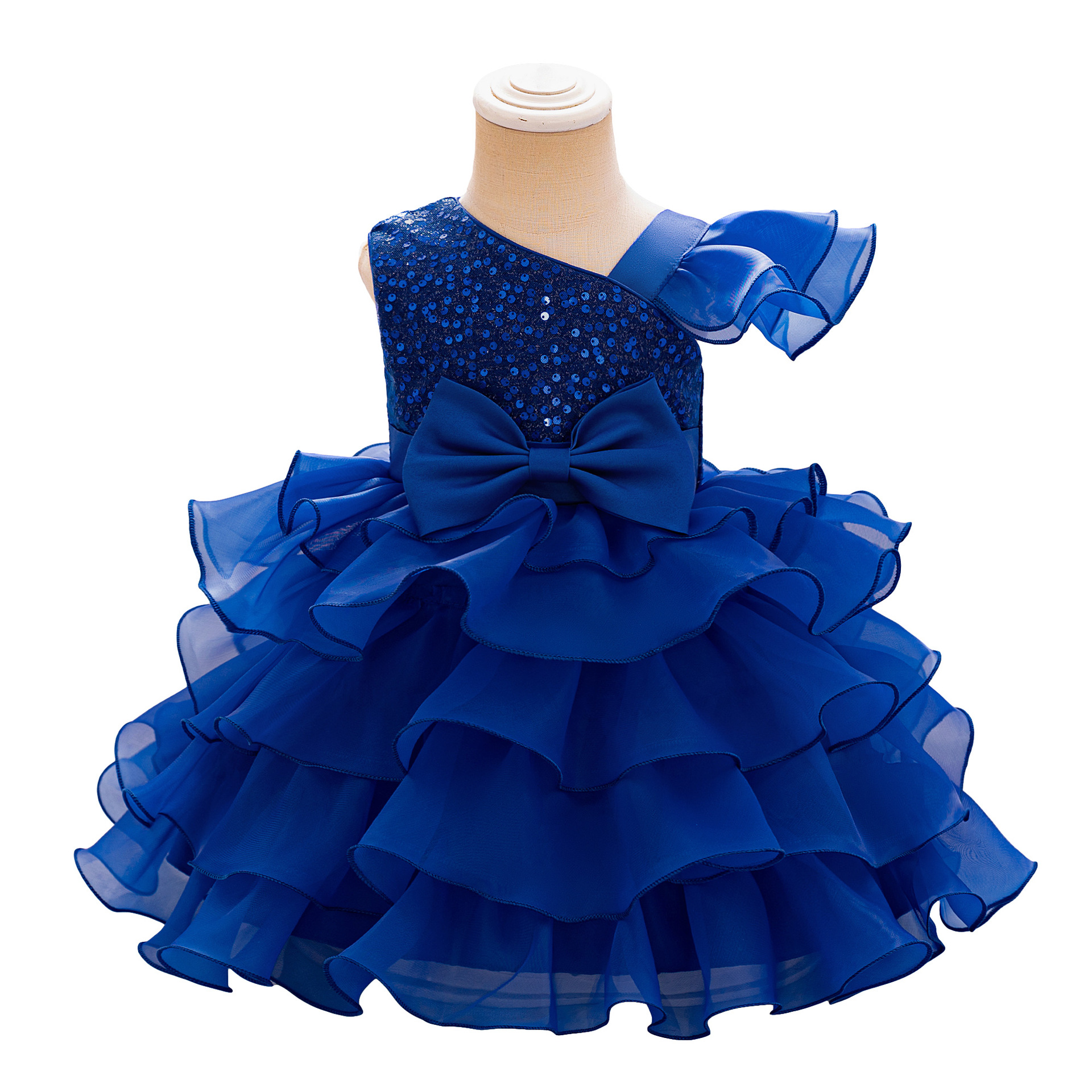 Niños pequeños y medianos nuevos vestidos de aniversario de bebés europeos y estadounidenses, vestido de princesa, pastel, vestido de fiesta de cumpleaños de estilo occidental