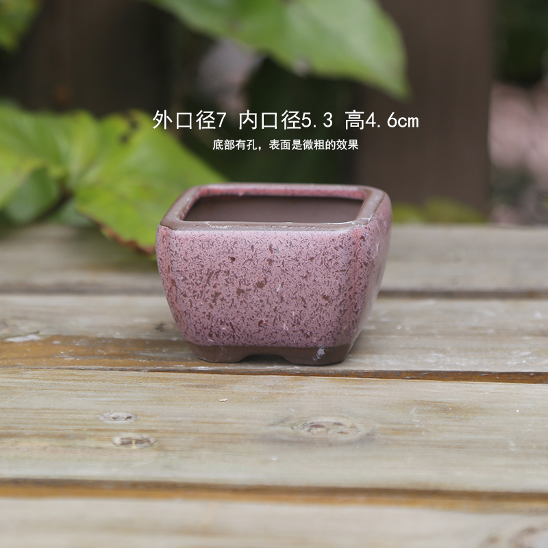親指のたらいのミニ手作りは紫砂の粗い陶陶磁器の桃の卵の葉をまねて苗を挿します。|undefined