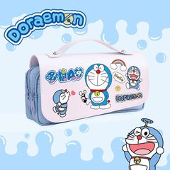 Doraemon Stationery Bag for Boys and Girls, Blue Fat Cat, Big Capacity Student Stationery Box 
