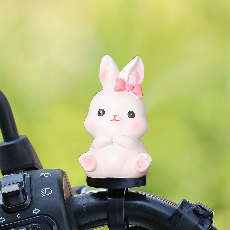 Cute Little Rabbit Electric Car Ornaments Small Glutinous Rice Rabbit Car Ornaments Bicycle Riding Decoration Baby Car Ornaments