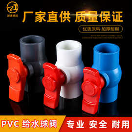 PVC球阀 配件水开关阀门闸阀塑料胶粘水DN20 25 32 40 50 63 内丝