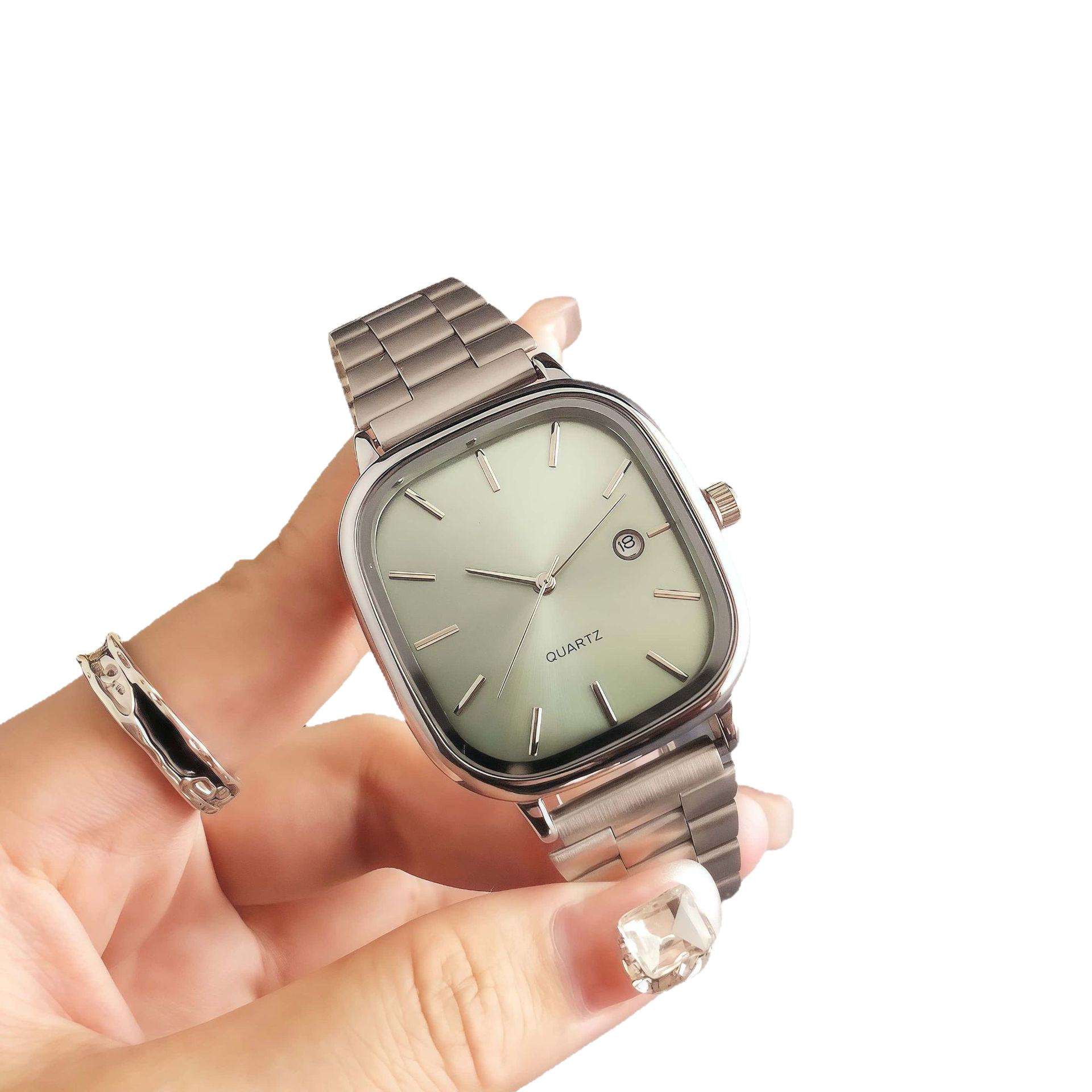 新型女子学生韓国版シンプルファッション腕時計小清新夏女性時計方形文字盤学院風装飾時計