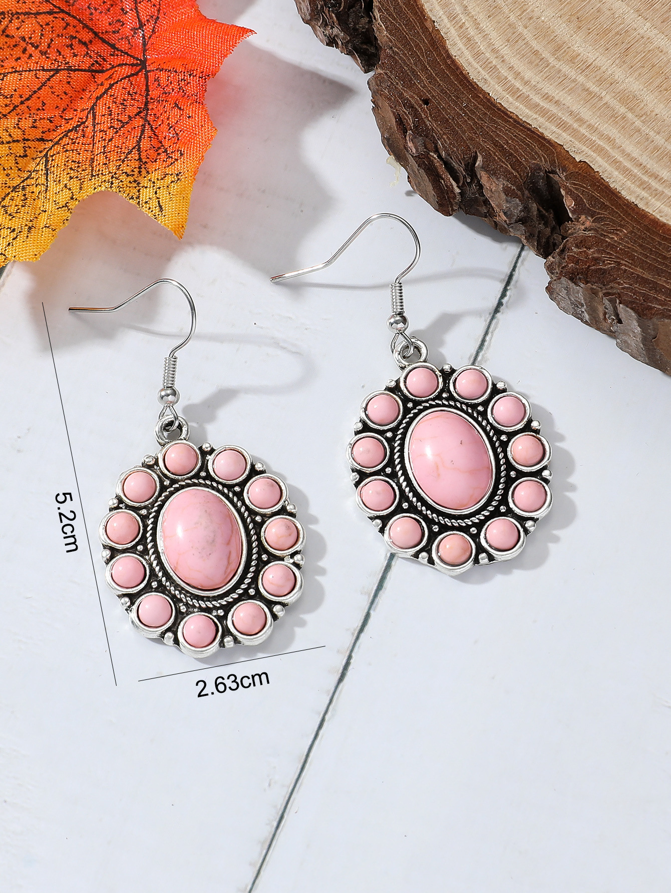 Drop Earrings Classification 1 Pair Quantity 1 Pair Retro Round Inlay Alloy Turquoise Drop Earrings