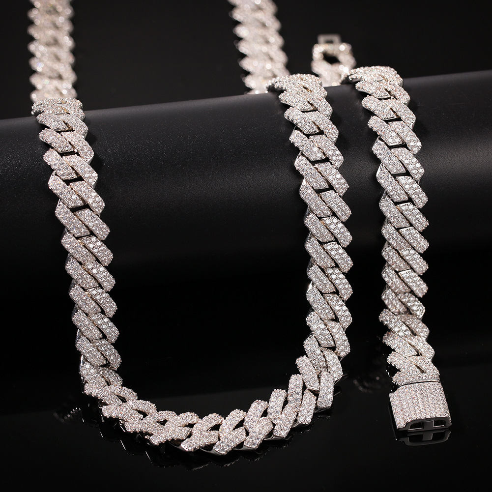 129g Weight Zircon Inlay Material Bracelets, Necklace Classification 1 Piece Quantity Daily, Street Occasion Copper Material Geometric Pattern Men's Gender Inlay Design Hip-Hop Style Hip-hop Geometric Copper Inlay Zircon Bracelets Necklace 13
