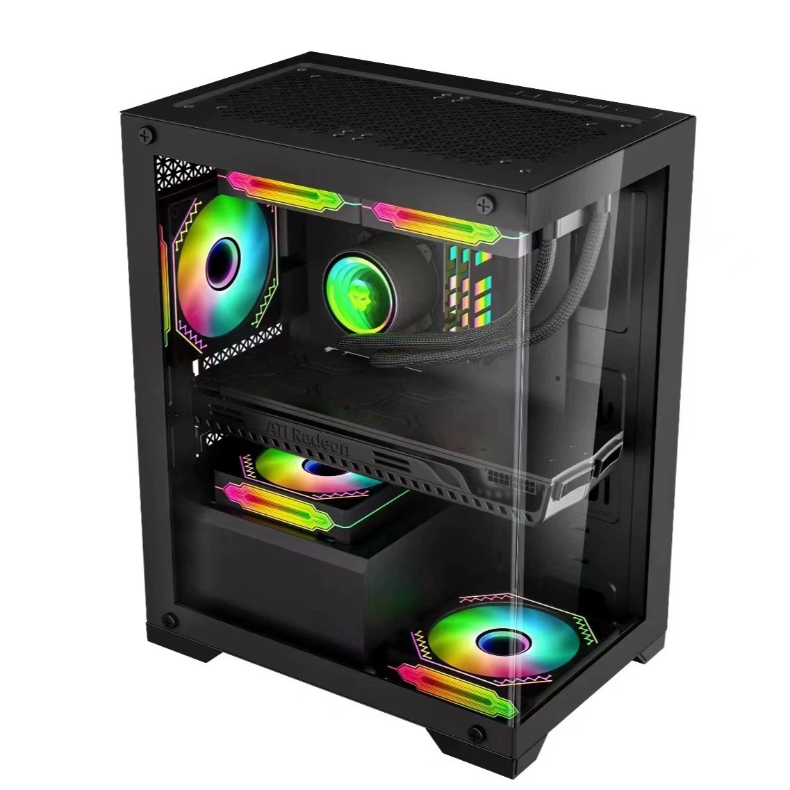 Мини-корпус для настольного ПК Prism, компактный игровой корпус с боковым видом на море, корпус с 240 мм водяным охлаждением