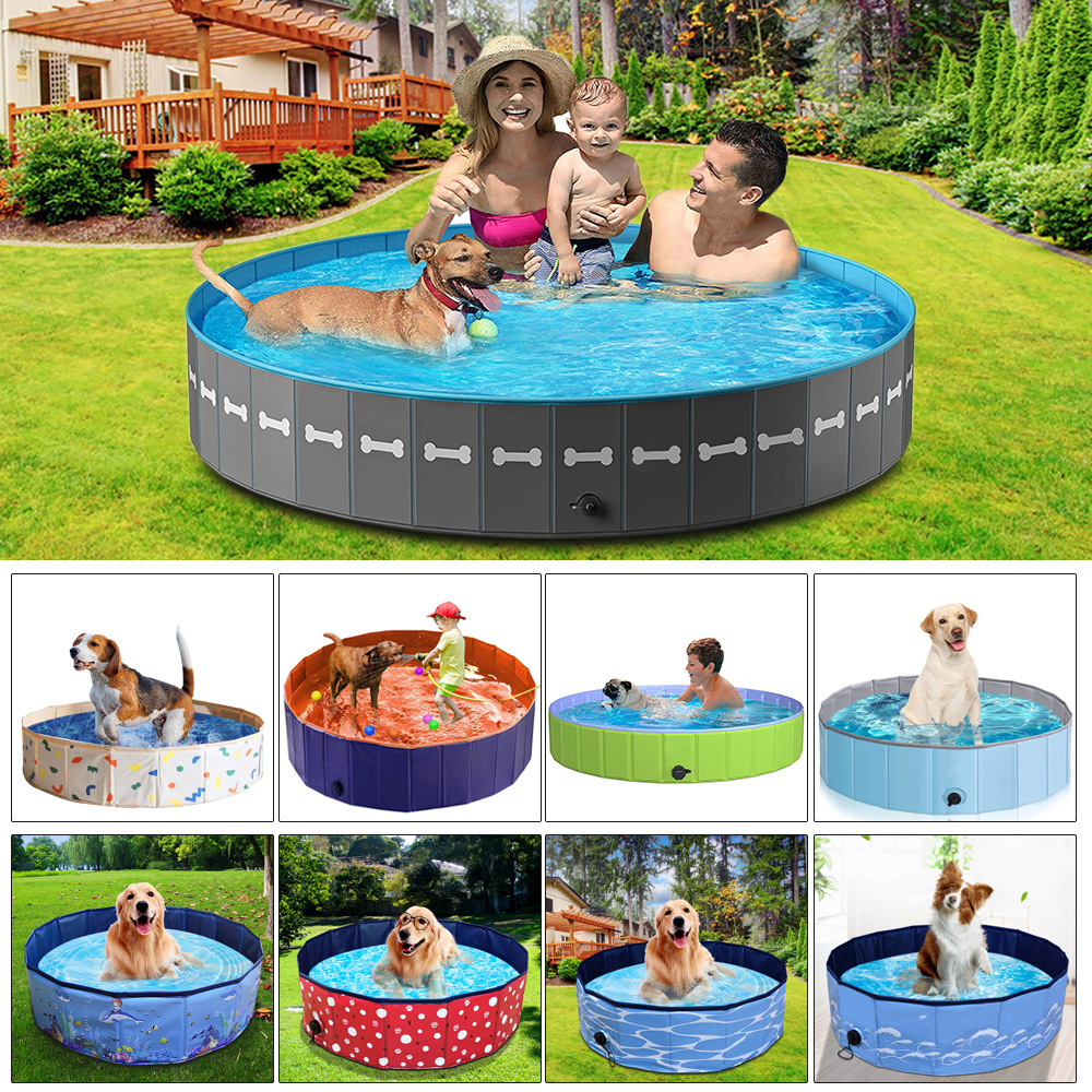 Pet pool can fold the dog bathtub fence